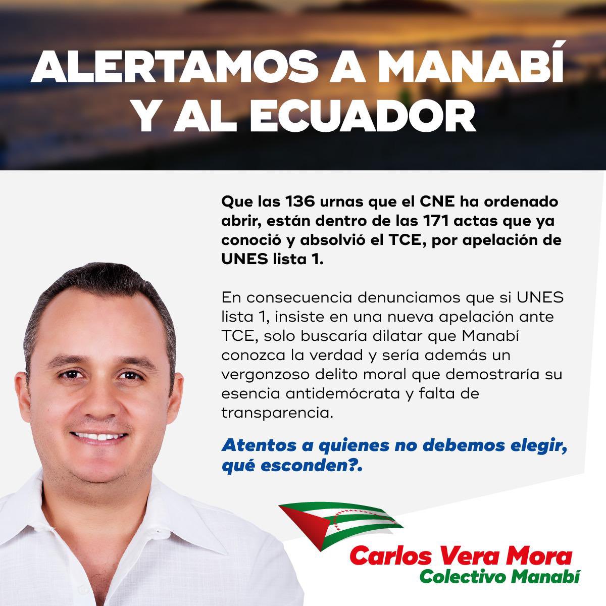 Manabí exige la verdad, que se cumpla la resolución del <a href="/cnegobec/">cnegobec</a> de apertura de 136 urnas.  #AndresNoMientrasOtraVez 
¿A qué le teme UNES?

#LassoPresidente2021