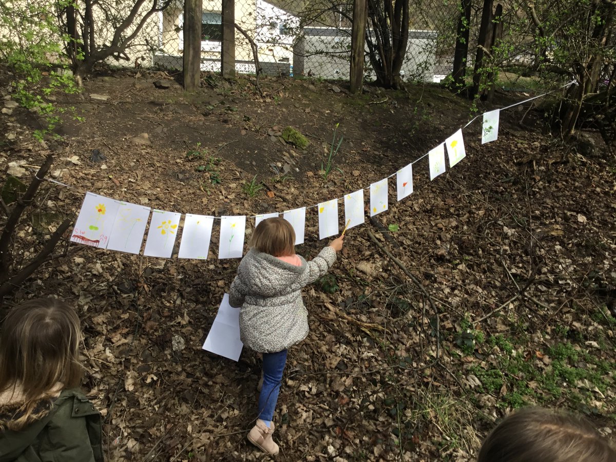 MenstrieELC's tweet photo. The children all enjoyed talking part in our Easter Egg Hunt along the community path. The children worked in pairs to spot the 10 hidden eggs. We have left the wonderful Easter bunting up, if your looking for something to do you could pop along to see. Can you spot all 10  eggs? https://t.co/c1nG3TWT3I