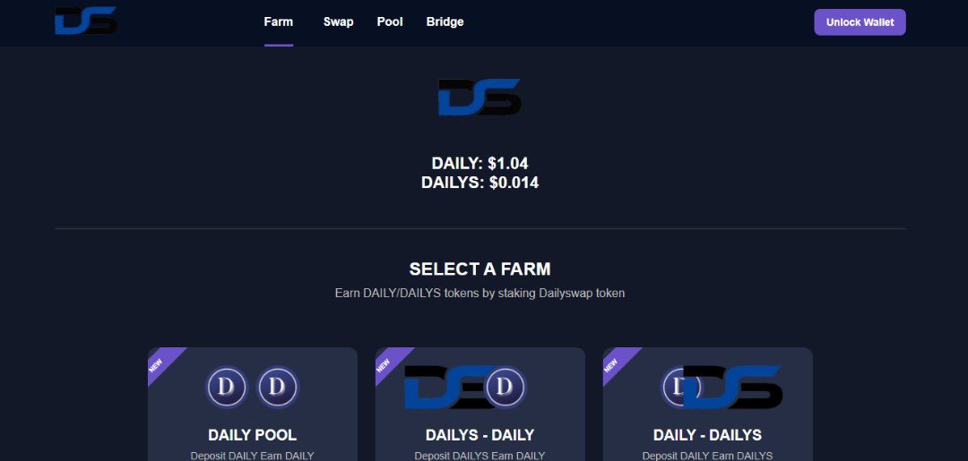 daily__swap's tweet photo. Farming, Staking, and Liquidity pool is live.

https://t.co/cD4X7o7zDD

Happy farming... https://t.co/stJTraTfMJ