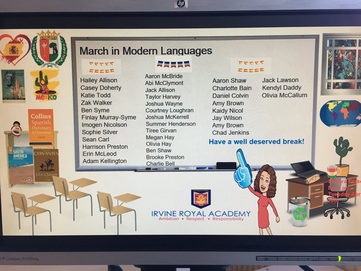 IRALanguages's tweet photo. @IrvineRoyalAcad Well done to all pupils working with the Languages Department up to the end of the term. Wishing everyone a well deserved break. 🇬🇧 🇫🇷 🇪🇸 🇩🇪 🏝🌞🐣 https://t.co/mM7kokmJm3