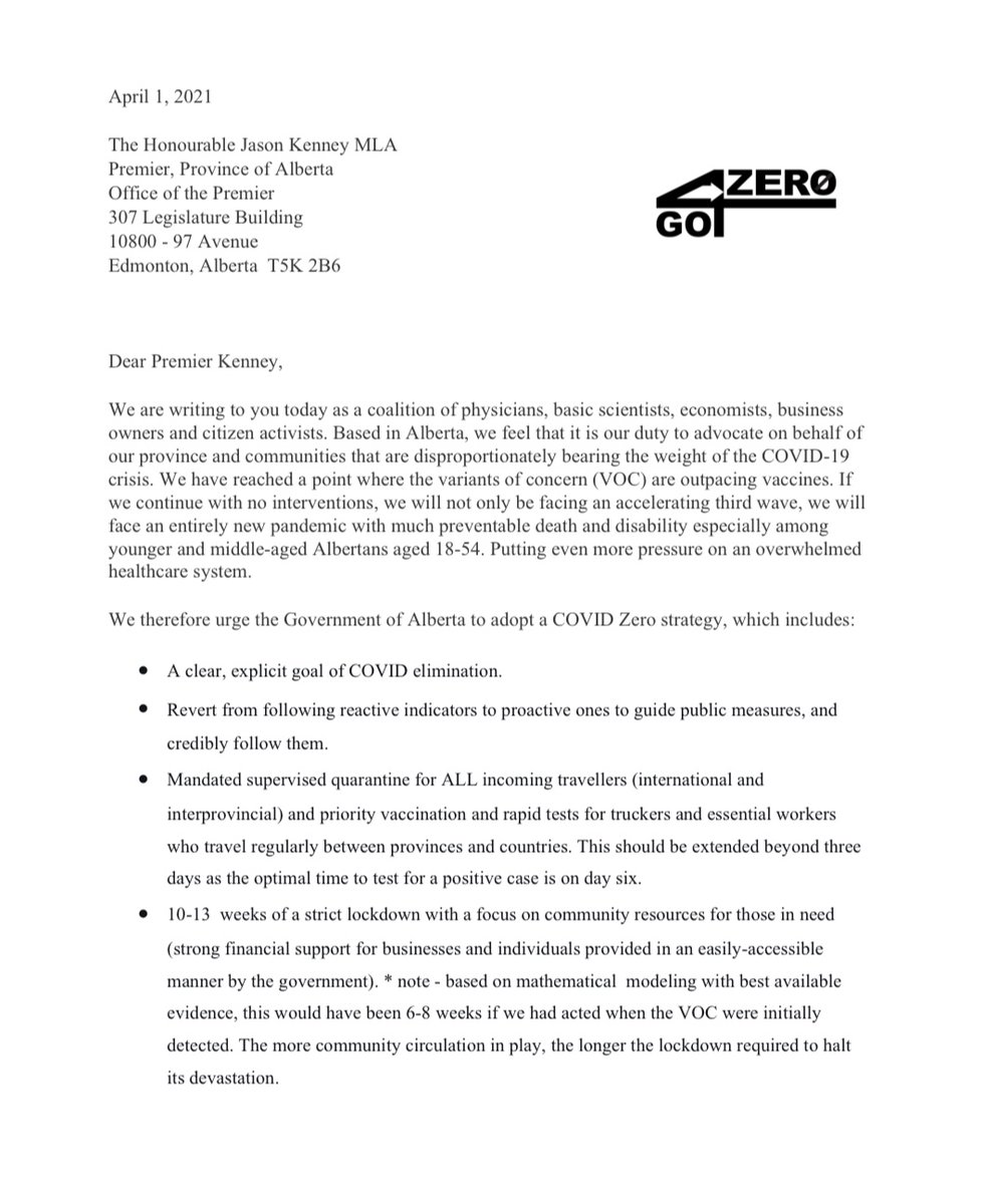 Go4ZeroAB's tweet photo. We are calling on @jkenney to adopt a COVID Zero Strategy immediately! #Go4Zero #COVID19AB #ableg @GosiaGasperoPhD @shazmamithani @GibtrotterMD @TehseenLadha @caruzycki @BFSingh @emmadeady @KatyIngraham https://t.co/wyoYkS3ZYC