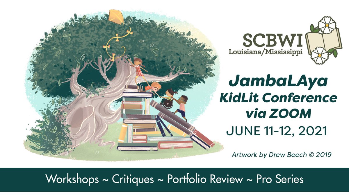 scbwilams's tweet photo. Save the Date for @SCBWILaMs JambaLAya KidLit Virtual Conference!!! Keynote Linda Sue Park; editors Elizabeth Law and Talia Benamy; art director Maria Middleton; and a marketing session with Foreword Publicity. Workshops ~ Critiques ~ Portfolio Reviews ~ Pro Series https://t.co/lxbgNbMigT