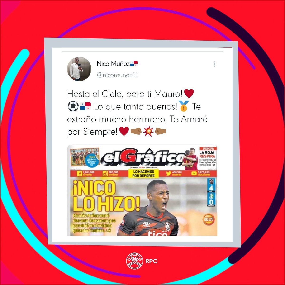 deportes_rpc's tweet photo. Las primeras palabras de Nicolás 'Yuyu' Muñoz🇵🇦 luego de convertirse en el máximo goleador del fútbol salvadoreño superando a Williams Reyes con 295 tantos.

#LegionarioRPC https://t.co/R4zwwIea2x