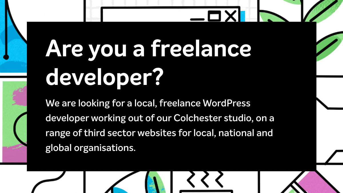 CreativeCoop's tweet photo. We're on the lookout for a freelance developer to join us working on some exciting projects. To find out more about our work and what we're about, head to our website, or drop us a line at hello@creative.coop

#WorkerCoop #Developer #WebDeveloper #Colchester #ColchesterJobs https://t.co/4bQn2pb1Tt