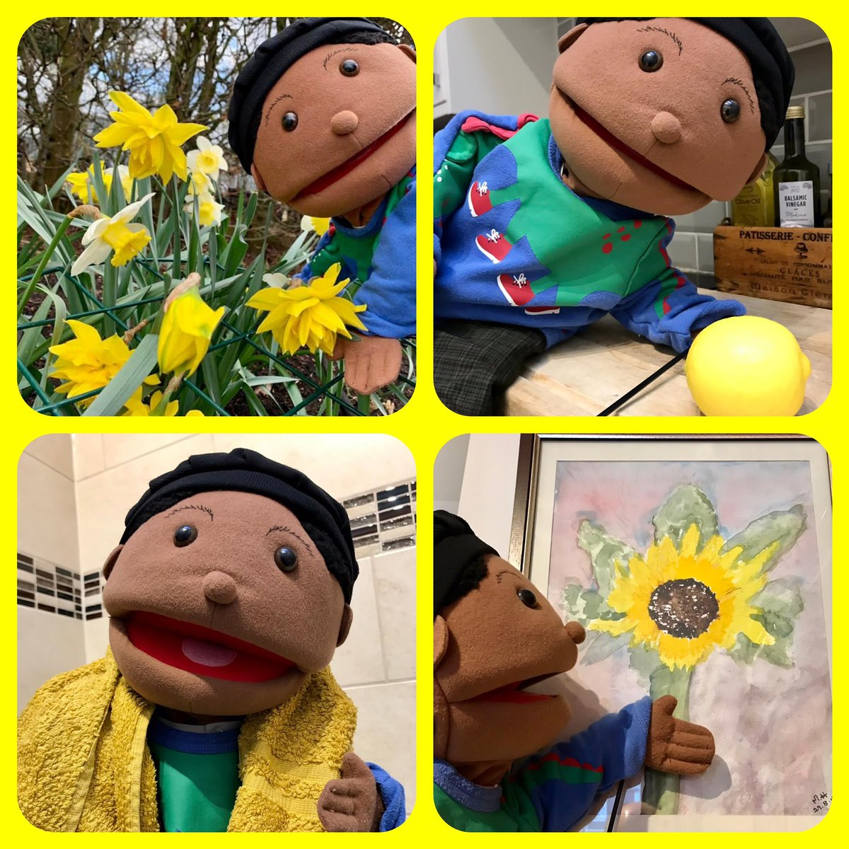 TheBensonPuppet's tweet photo. Hey Peeps!!🐣

How AMAZING has all this sunshine been?? I LOVE the sun!☀️ 

To celebrate it being back, this week I went on an adventure to find things that remind me of it...🗺 

Here’s what I found! 🔎

What YELLOW things can you find this week?? 🟨📒🧽🚜🧀🍌⭐️

Laters Gaters🐊 https://t.co/1a1R9jNFLI