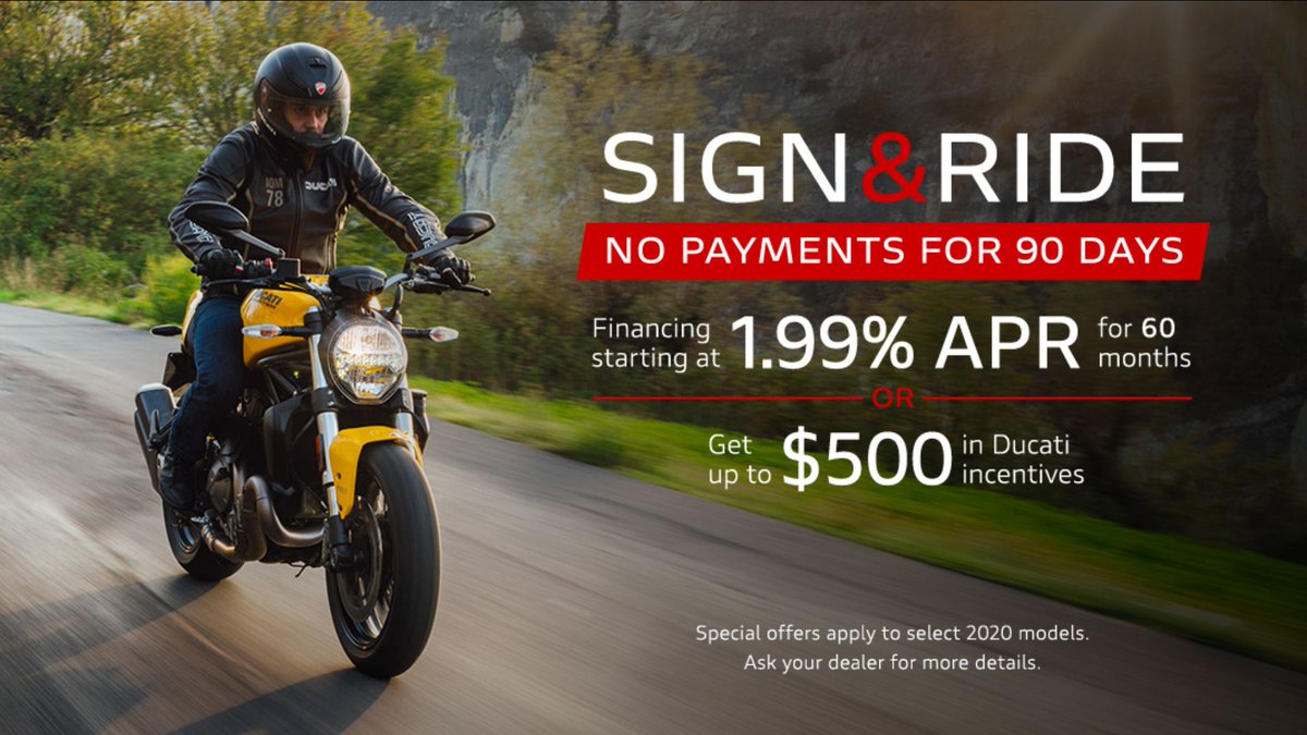 Motoworks312's tweet photo. Spring is here! Schedule an appointment today for the #Ducati Sign &amp; Ride Promotion and take advantage of a low interest rate + bonus cash! https://t.co/d6mXzYbvGF https://t.co/7dadtvE4PB
