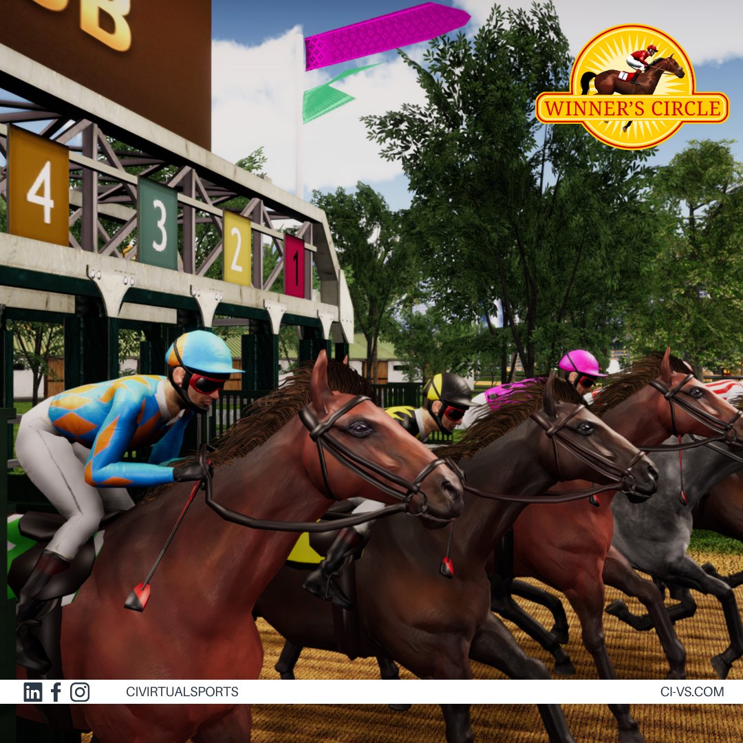 WinnersCircleVR's tweet photo. Never miss the action! Fixed odds races are offered daily from 10 am-630 pm every 6 minutes.

Fully handicapable pari-mutuel races are coming soon. Stay tuned! 

#virtualhorseracing #horseracing #betmgm #virtualsports https://t.co/u6kDV74brG