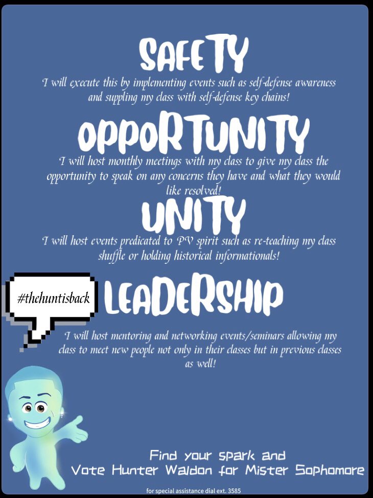 hunter_waldon's tweet photo. “A man without a vision for his future, always returns to his past”
Vote for the candidate that has more then a plan but a VISION👍🏾
#VOTE4HUNTER #VOTE4HUNTER
#VOTE4HUNTER #VOTE4HUNTER
Check out my plan for my platform below! #PVElections #TheHuntIsBack https://t.co/2daqofYqD3