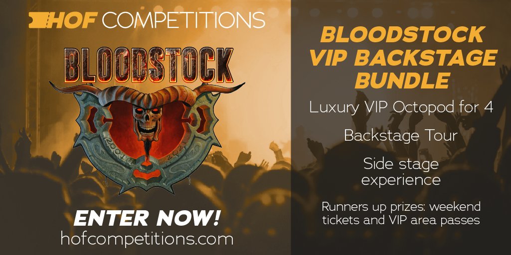 PrimordialRadio's tweet image. 📣 WIN! VIP EXPERIENCE AT @bloodstockopenair 📣

VIP Octopad camping, backstage &amp;amp; side stage experience! Runners up win weekend tickets &amp;amp; VIP area passes. 

See @hofcomps &amp;amp; hofcompetitions.com to enter!

#bloodstock #hofcomps #competition #win #rock #metal #festival