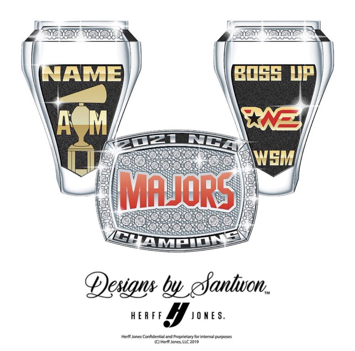 Thank you so much <a href="/DBSchamprings/">@DesignsBySantwon</a> for our MAJOR NCA RING 💍 #NCAChamps #WEsoMAJOR