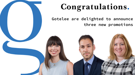 gotelee's tweet photo. We are pleased to announce three promotions within the firm. Kay Baker and Stevan Stratton have been promoted to the role of Partner and Hannah Lindsey-Smith has been promoted to the role of Associate. Find out more about their achievements here - https://t.co/p33SNBN8yl https://t.co/SPEynp0oq0