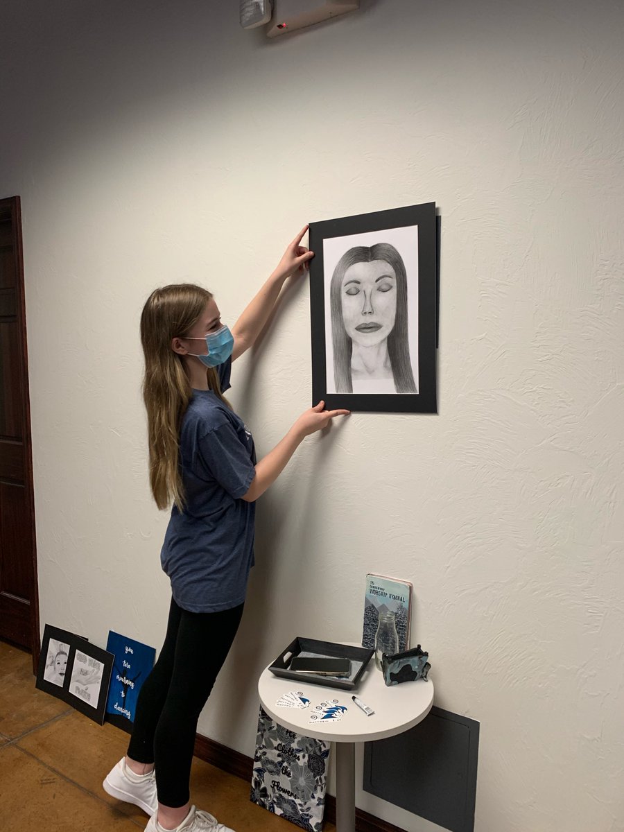 NicholeLemmon's tweet photo. The @CentralBulldog IB art show is going up and I’m so thrilled! Thank you students for filling the @fueledbylaunch Virtual Learning Center with art! Show opens Friday, April 2! 🚀🖼 https://t.co/SGpdKYXS6d
