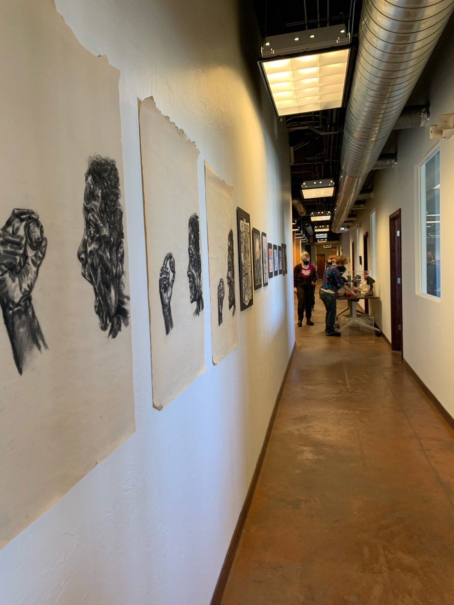NicholeLemmon's tweet photo. The @CentralBulldog IB art show is going up and I’m so thrilled! Thank you students for filling the @fueledbylaunch Virtual Learning Center with art! Show opens Friday, April 2! 🚀🖼 https://t.co/SGpdKYXS6d