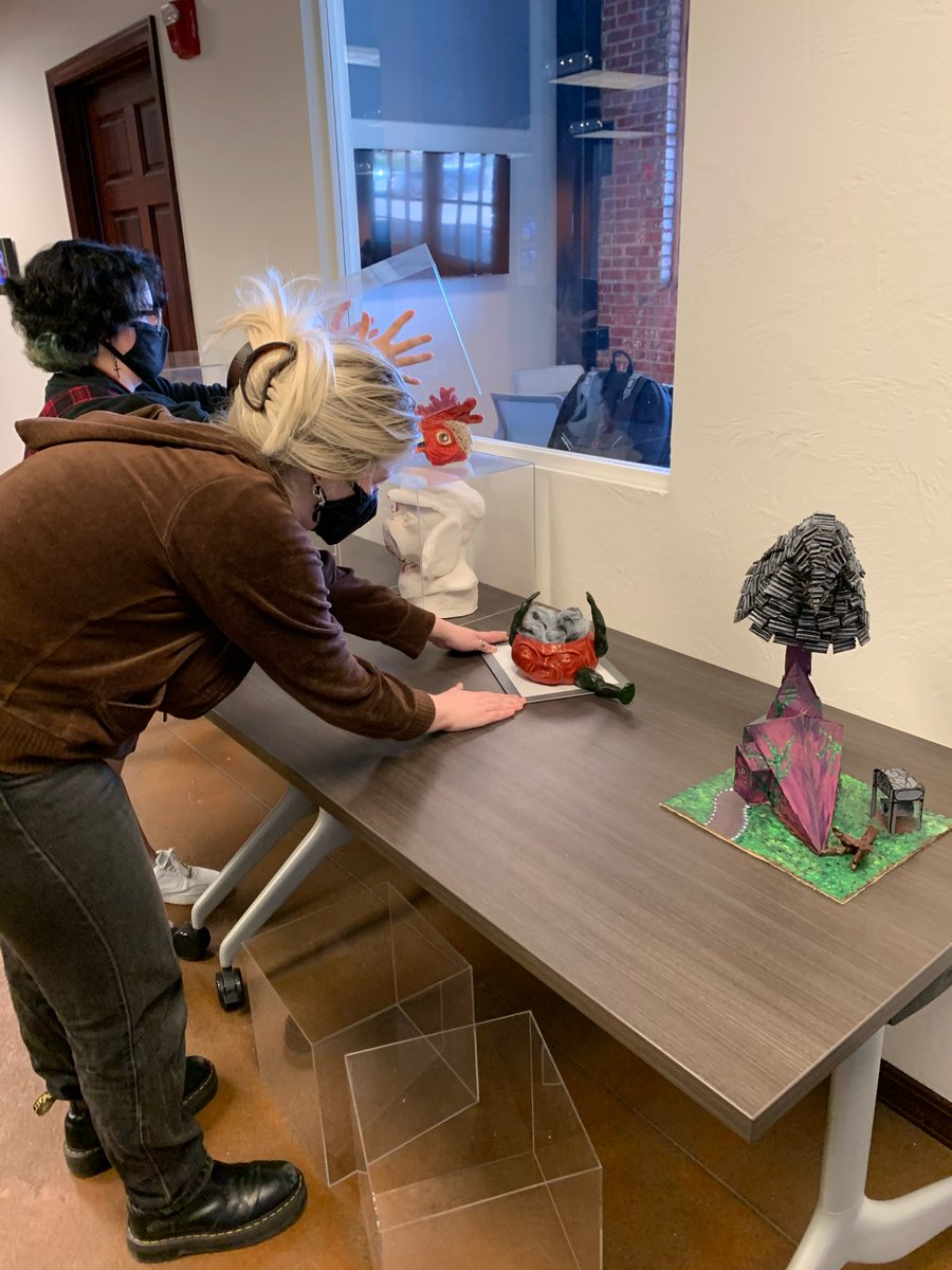NicholeLemmon's tweet photo. The @CentralBulldog IB art show is going up and I’m so thrilled! Thank you students for filling the @fueledbylaunch Virtual Learning Center with art! Show opens Friday, April 2! 🚀🖼 https://t.co/SGpdKYXS6d