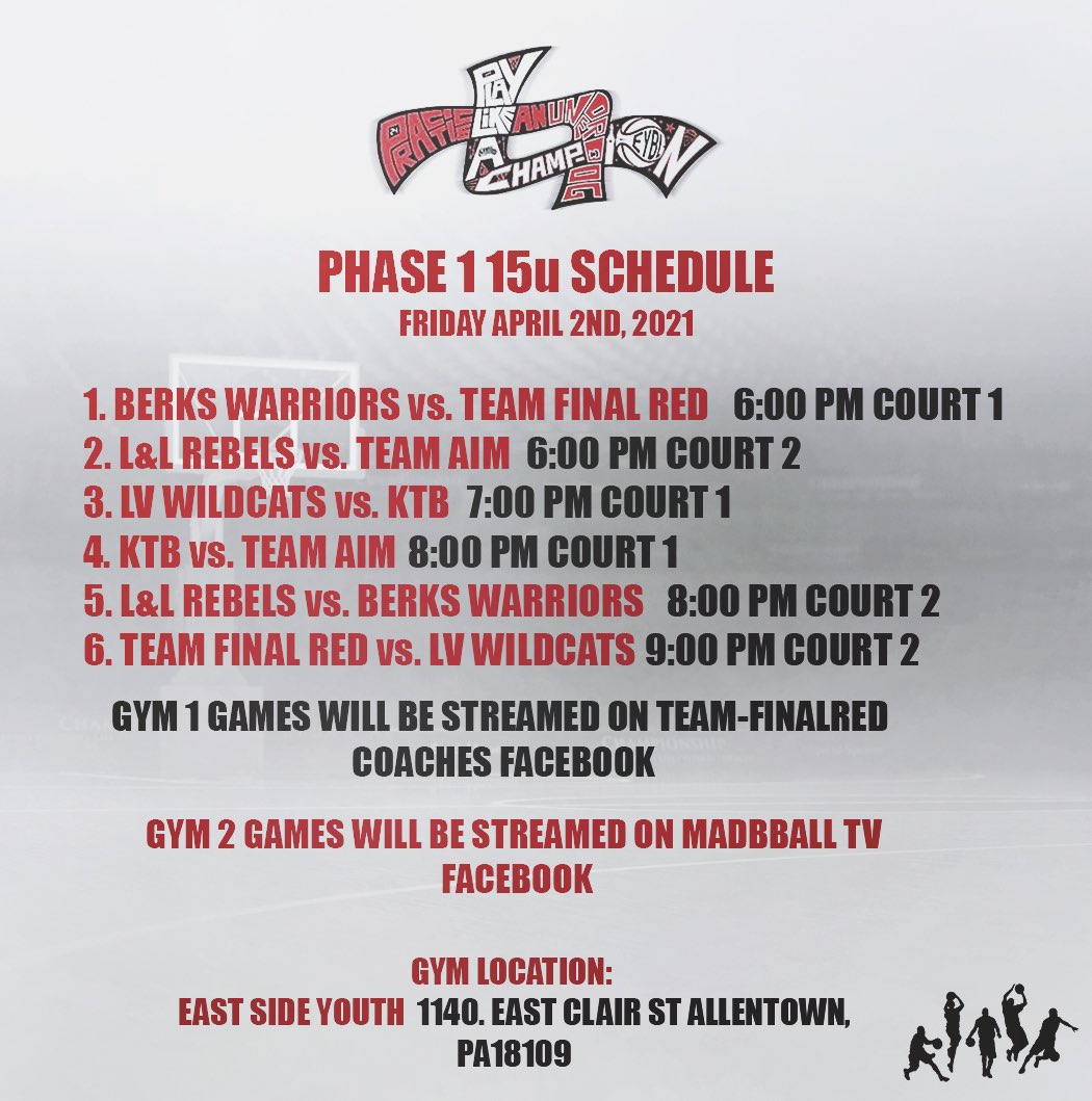 MadbballTV's tweet photo. 🌟 GET LIVE 🌟
MadBBall TV will be in attendance for @TeamFinalRed GET LIVE Showcase this Friday &amp; Saturday ❗️ Here’s the 15u schedule for tomorrow night, 🙌🏽 16 &amp; 17U schedules coming shortly. S/O to @BenzoL2M for the designs 🔥#EXCLUSIVESONLY💫 https://t.co/cm51LFXjVl