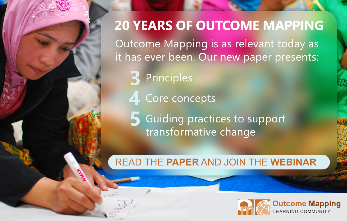 outcomemapping's tweet image. Outcome Mapping turns 20 this year and we believe it is more relevant than ever. Our new paper explores how the utility of OM for supporting transformative change.

Read the paper here &amp;gt; outcomemapping.ca/20-years-paper

Join the webinar here &amp;gt; outcomemapping.ca/20-years-webin…