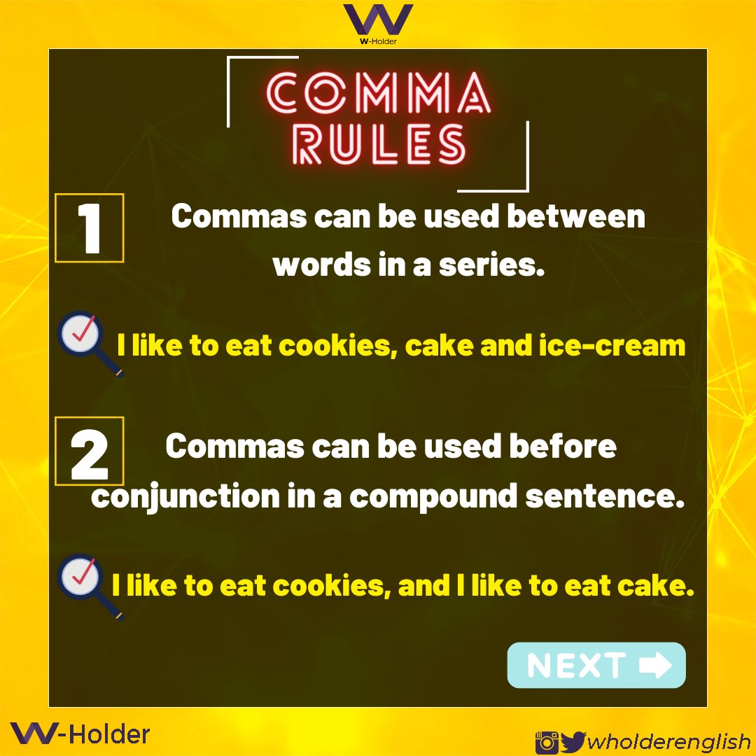 enthemanhattan's tweet photo. .
.
.
#WHolder #LearnEnglish #englishturkish #commarules https://t.co/OWDpBeh3hd