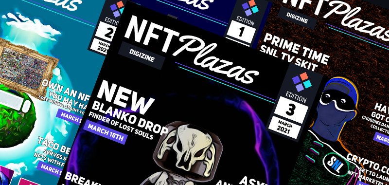 NFTPlazas's tweet photo. Start Collecting Today! New NFT Plazas Weekly Collectable Digizine NFTs Now Available...
VIEW &amp; READ MORE➡️https://t.co/F6Ah4D1tWf 
#cryptoart #nfts https://t.co/LqwAjMAxzu