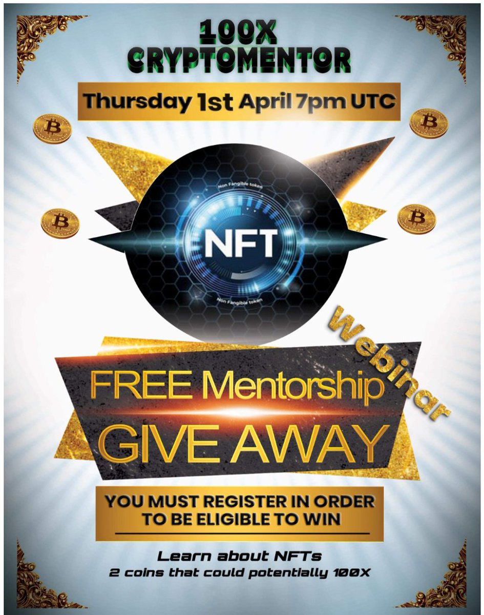 One hour to go 🚀 if you want a link to register be quick!!! 
#cryptocurrency #NFTs #BinanceSmartChain #DeFi #crypto #mentor #bitcoin