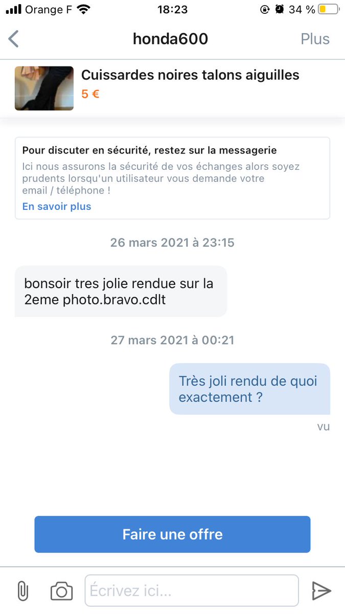 laumano's tweet photo. Des captures d’écran dans ce genre j’en ai d’autres encore. Pourquoi quand je veux vendre des vêtements je suis jugée, épiée, commentée par des hommes ? Il me semble que c’est votre devoir de réguler ce genre de « profils » ? @leboncoin https://t.co/UUZVlnZptu