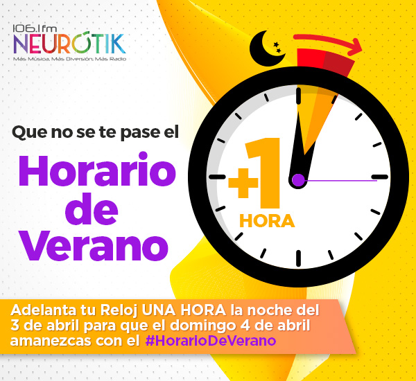 NeurotikPachuca's tweet photo. Que no se te pase adelantar una hora tu reloj este sábado 3 de abril por la noche.

#HorarioDeVerano https://t.co/UHjDCuNI1x