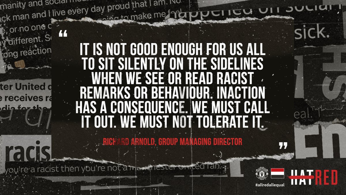 ManUtd's tweet image. Enough is enough.

𝗡𝗼𝘄 is the time to speak out 🗣

#allredallequal #SeeRed