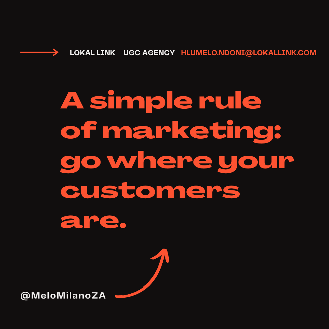EatSleepDigit's tweet photo. A simple rule of marketing: go where your customers are. #MarketingDigital #MarketingStrategy #contentmarketing https://t.co/cWc4S1EpAR