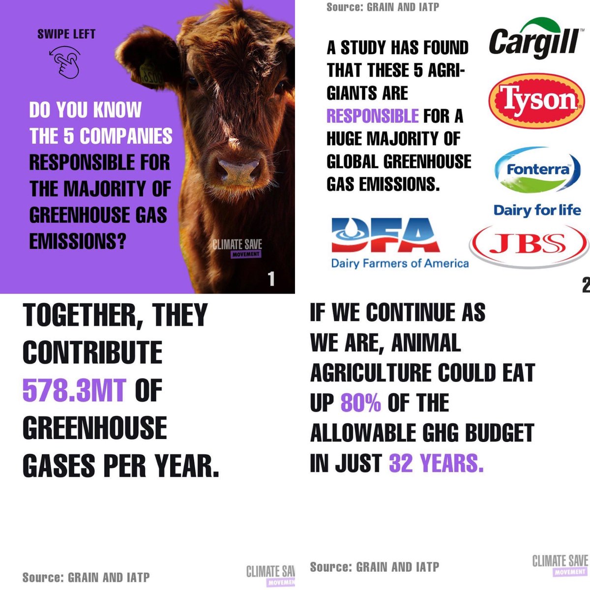 ECOAlphaTango's tweet photo. The Worse Offenders when it comes to polluting and warming OUR planet đđ»
#ClimateSaveMovement
#AnimalAgriculture
#GetActive
#Pollution
#MeatIndustry
#DairyIndustry
#AgrifoodIndustry
#AnimalRights
#AnimalAbuse
đ FIND OUT WHO THEY ARE đđ» https://t.co/DKHqDFBCjt