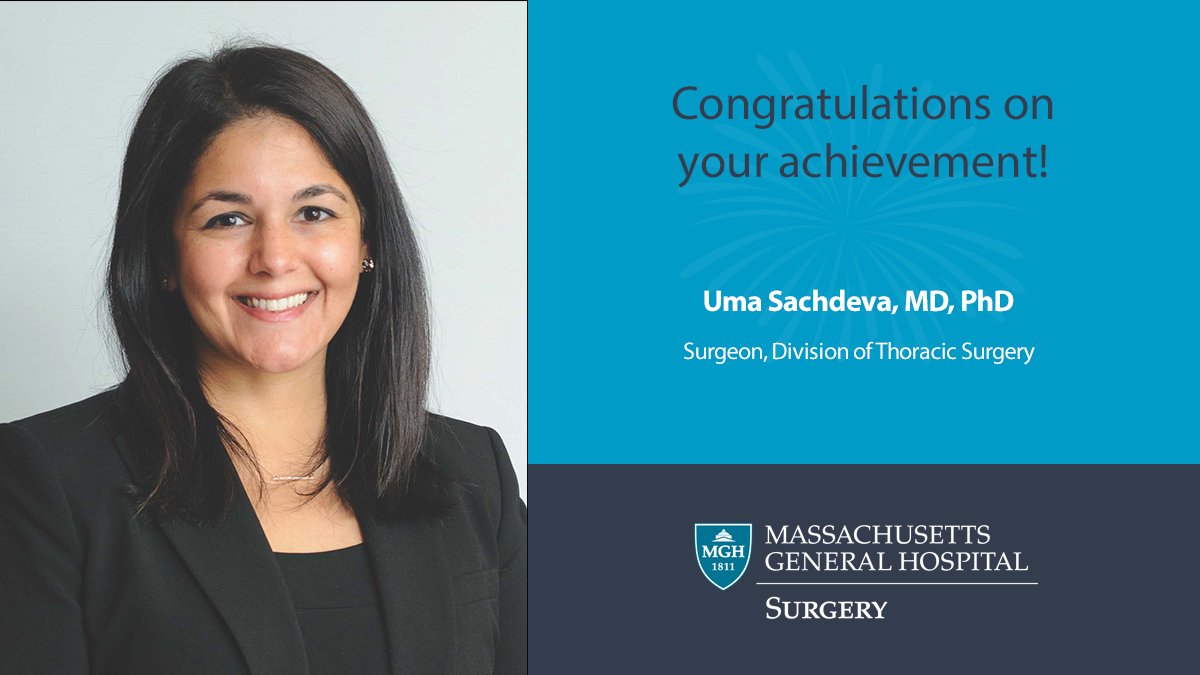 Congratulations to Uma Sachdeva, MD, PhD, recipient of the American Association for Thoracic Surgery (AATS) Foundation's 2nd David C. Sabiston Research Scholarship! She was awarded for her proposal entitled “The Role of IL-6 Signaling in Esophageal Adenocarcinoma”🎉
