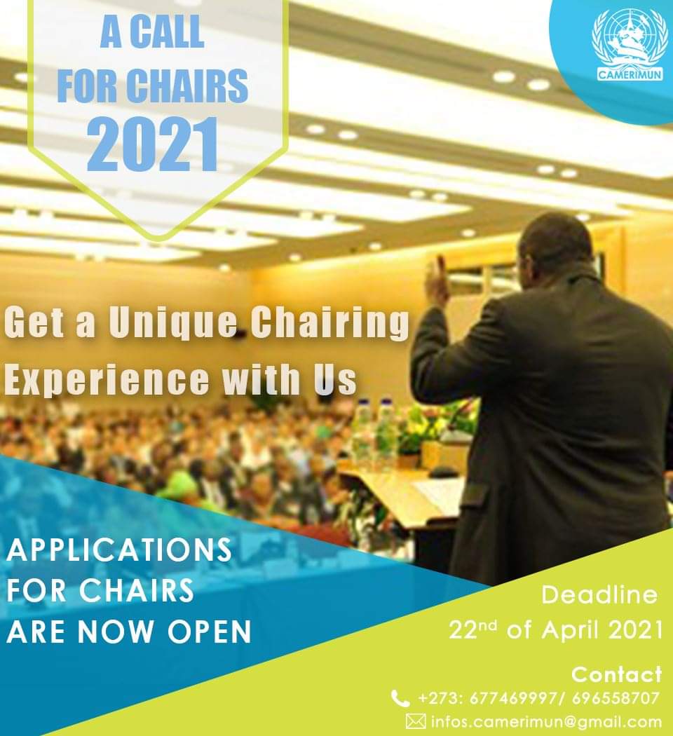 CAMERI_MUN's tweet photo. Is this year going to be THE year for you? Decide to chair a committee in the next CAMERIMUN'21 conference
and add an additional experience to your chairing career
#mun237 #munconference #Diplomacy #Africa #mun #leadership https://t.co/OcBL3CDTwr