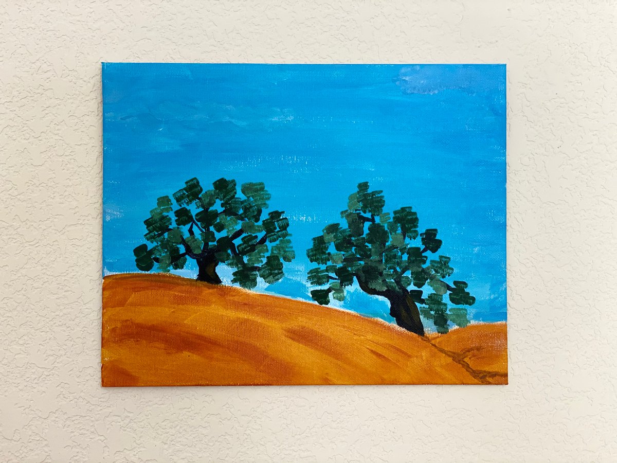 At <a href="/Atlassian/">Atlassian</a>, we took a day off in March to do any creative activity that restores us. I painted this cuz I was reading Rilke 😁 “A love that consists of this : two solitudes that protect, border and greet each other” #treelove is #truelove