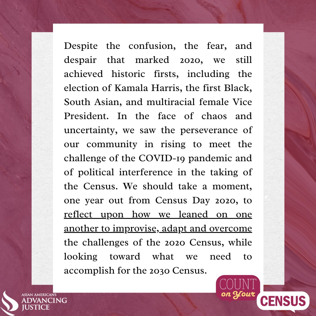 Advancing Justice - AAJC (@aaaj_aajc) on Twitter photo To close out the anniversary of #CensusDay2020, our senior director of census and voting programs, <a href="/Tao_Minnis/">Terry Ao Minnis</a>, reflects on this past year and looks to the future. 🧡 Read here: medium.com/advancing-just…. To close out the anniversary of #CensusDay2020, our senior director of census and voting programs, <a href="/Tao_Minnis/">Terry Ao Minnis</a>, reflects on this past year and looks to the future. 🧡 Read here: medium.com/advancing-just….
