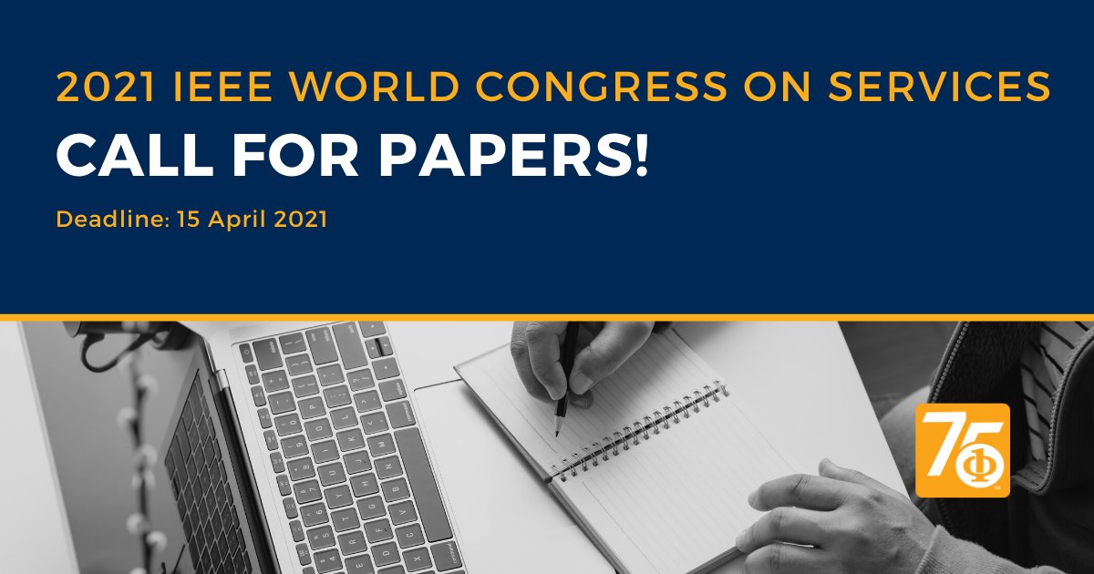 ComputerSociety's tweet photo. Call for Papers: 2021 IEEE World Congress on Services
Deadline: 15 April 2021
More Info: https://t.co/Hn4yVsBDB6
#computing #machinelearning #comptuers #tech #technews #techtips #bigdata #ai #callforpapers #cfp #techpapers #STEM https://t.co/RYBTXAktfY