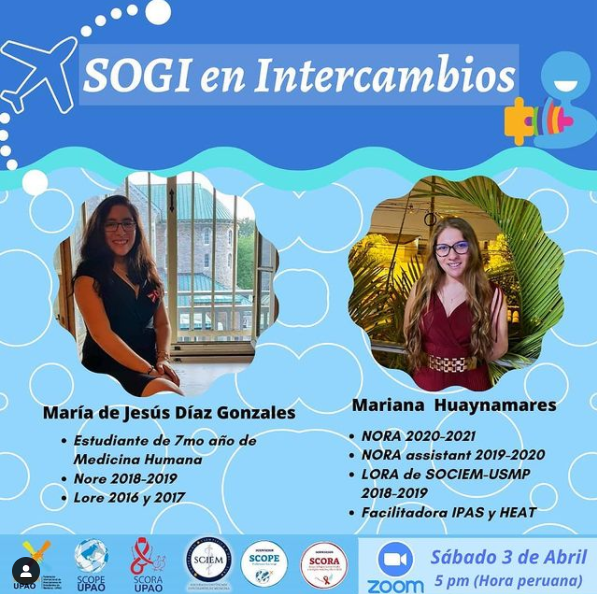 IFMSAUpao's tweet photo. Estimados IFMSA lovers y público en general.

Esperemos que se encuentren muy bien. Continuando con las actividades previas al ciclo 2021-1.
Les traemos la siguiente actividad:

SOGI EN INTERCAMBIOS

Que estará a cargo de…
https://t.co/gyjN5vynnX https://t.co/YSwctPEE1r