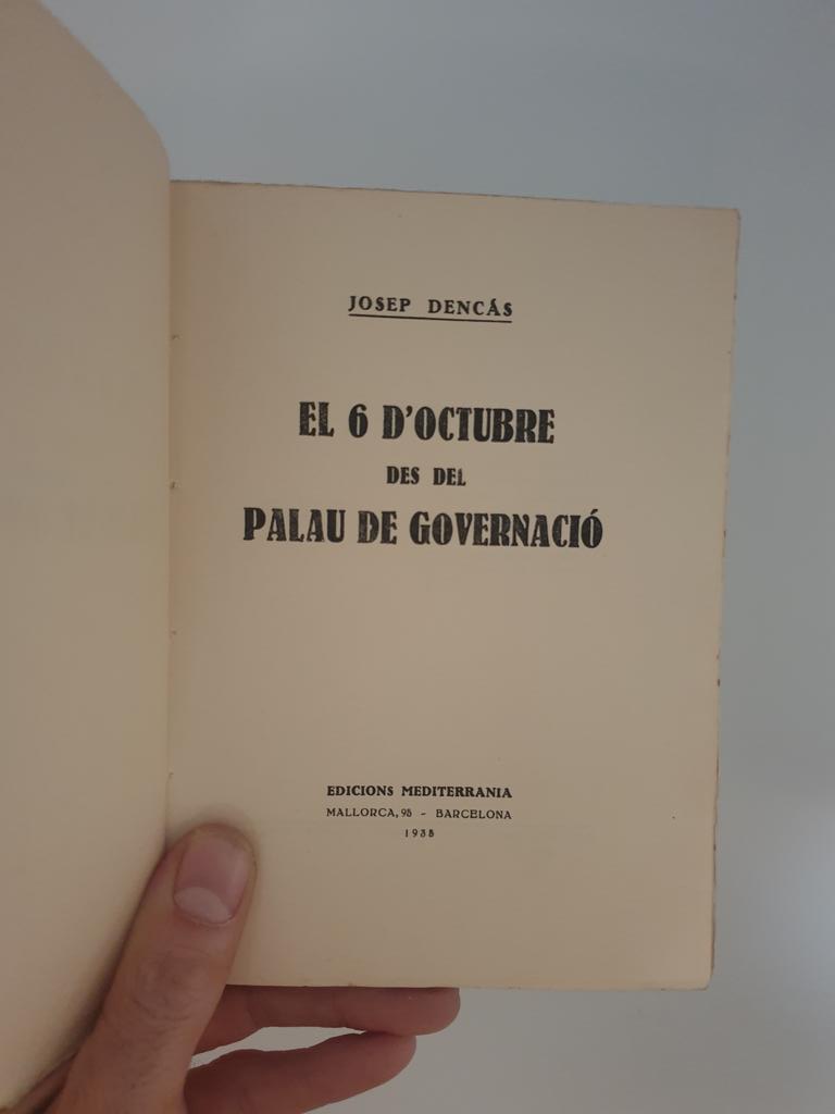 NosaltresSolsNS's tweet photo. Per entendre l'independentisme de combat #NosaltresSols #Jerec @CADCI #UnióDemocràtica present el 6 d'octubre de 1934
👇 
Any 1935. 
El 6 d'octubre des del Palau de Governació
Escrit per Josep Dencàs.
Publicat per #EdicionsMediterrania fundat pel militant de NS! Rafael Dalmau https://t.co/ea57GcQUGx