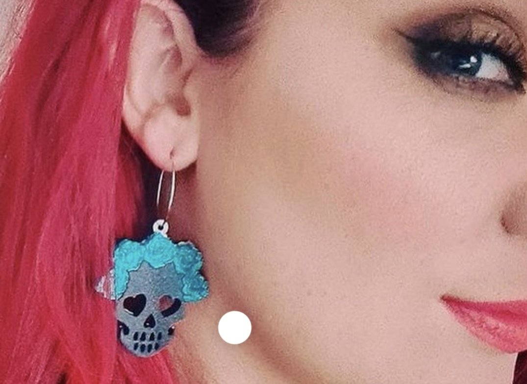 Belladonna_uk's tweet photo. How unbelievable do our teal Dia de los Muertos - Day of the Dead - earrings look on the fabulous ms_moores_miniatures. 💀 💖 https://t.co/Azw1e4NPhF