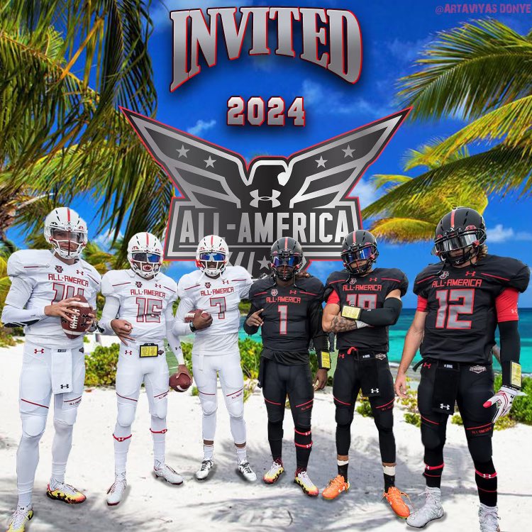 I am very blessed to be invited to the 2024 All-America game I’m grateful to have the opportunity to play at such a high level #IWill <a href="/ArmondSr/">ArmondSr</a> <a href="/_groundzer0/">Ground Zero</a> <a href="/StBernardFB/">St. Bernard Football</a> <a href="/DemetricDWarren/">Demetric D. Warren</a> <a href="/AllAmericaGame/">Under Armour All America Football Game</a> <a href="/adamgorney/">Adam Gorney</a> <a href="/BrandonHuffman/">Brandon Huffman</a> <a href="/GregBiggins/">Greg Biggins</a>