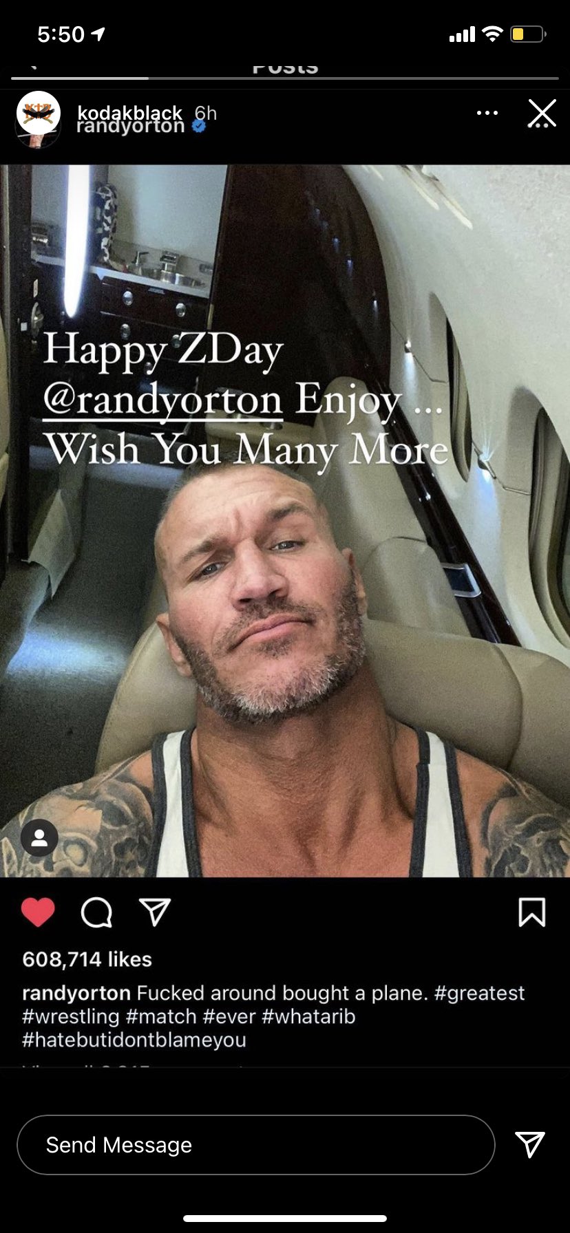 LMAOO kodak wishing randy orton happy birthday random asf  