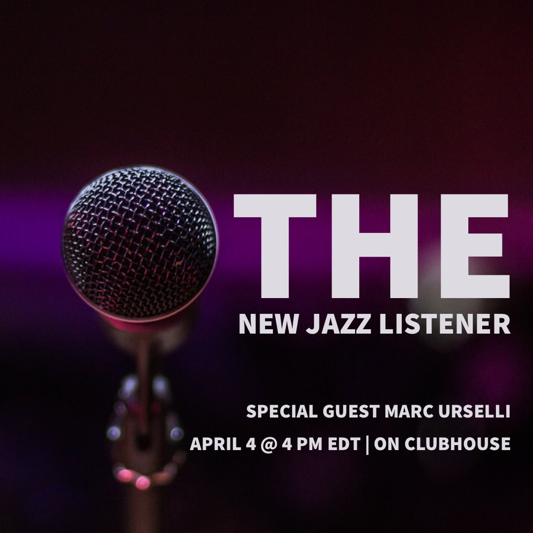 NewJazzListener's tweet photo. Curious about jazz? Or want to hear an obscure recording you haven’t heard before? We’ll introduce you to recordings and the iconic cool cats we think you will love. Wear headphones. 🎷🎤🎶😎🎧
#newjazzlistener #jazzmusic #jazzintro #jazz101 #marcurselli #jazzrecording #Clubhouse https://t.co/mEgl5D2gZu