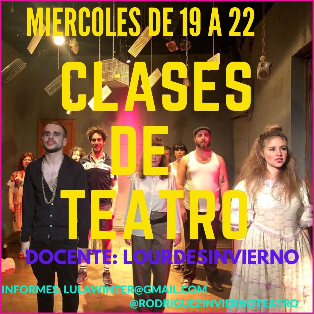 Con todos los cuidados protocolares
¡Abrimos un nuevo grupo, sumate!
Comienzo 15/4
Vacantes limitadas
Docente Lourdes Invierno
Informes lulawinter@gmail.com
@rodriguezinviernoteatro