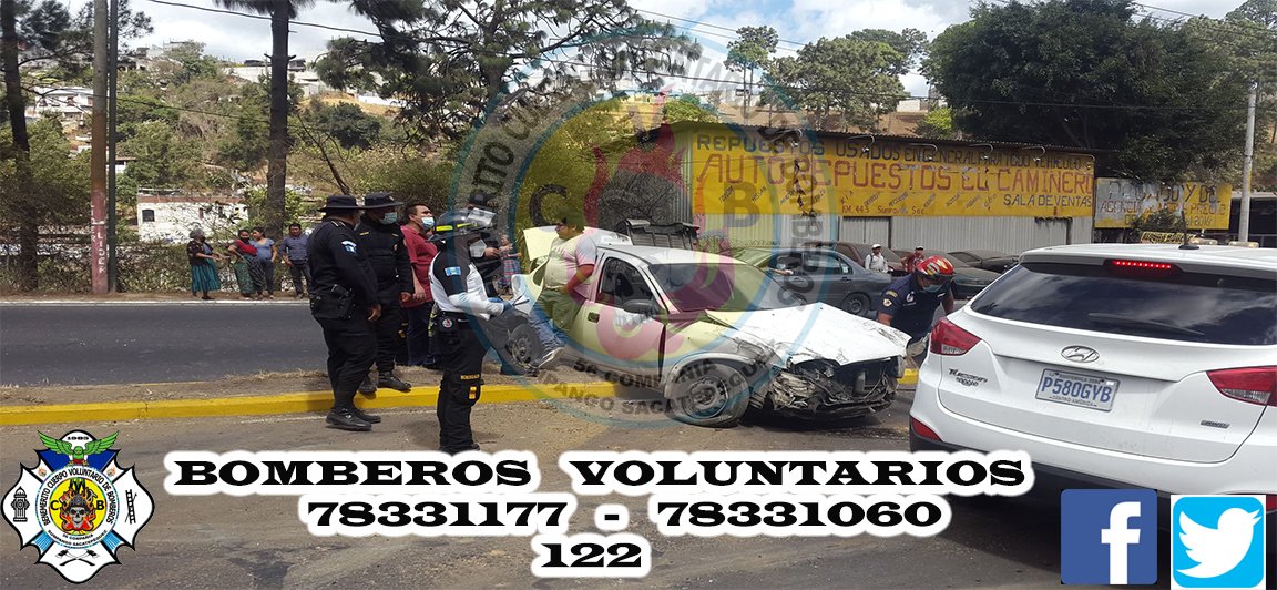 CVBSumpango's tweet photo. Esta tarde de jueves, @CVBSumpango asisten accidente de tránsito, kilometro 44.5 ruta Interamericana, 3 vehículos involucrados, salen varias personas con golpes leves y crisis nerviosa, no fue necesario trasladarlas a ningun centro asistencial. https://t.co/F95eit4igF