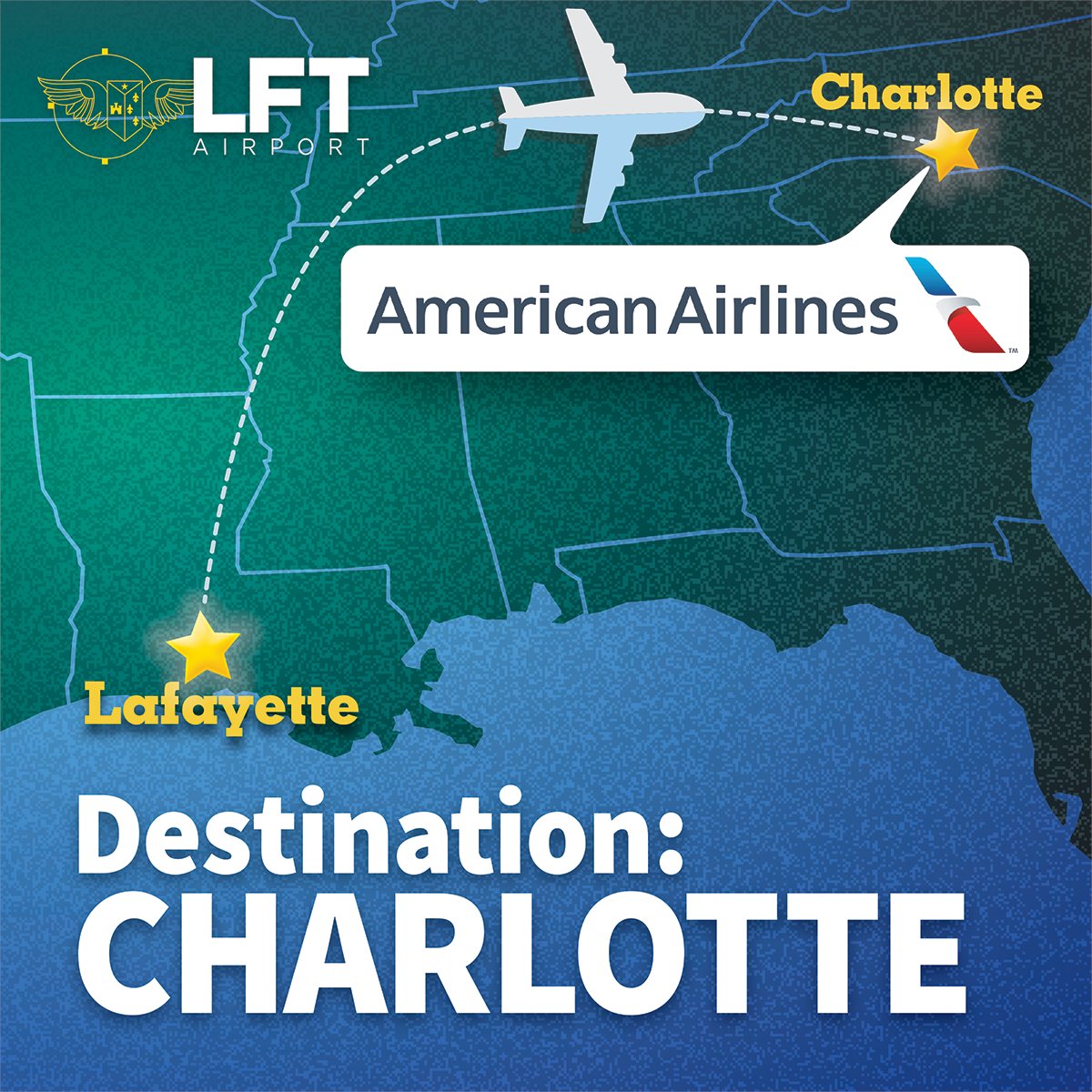 Lafayette Regional Airport on Twitter "The first flight with American