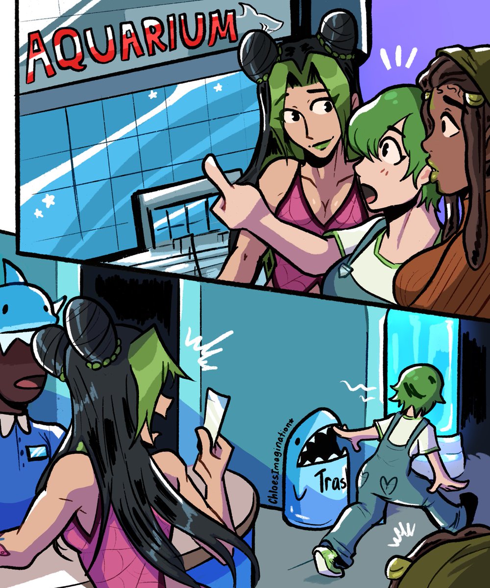 Stone ocean girls at the aquarium??? 