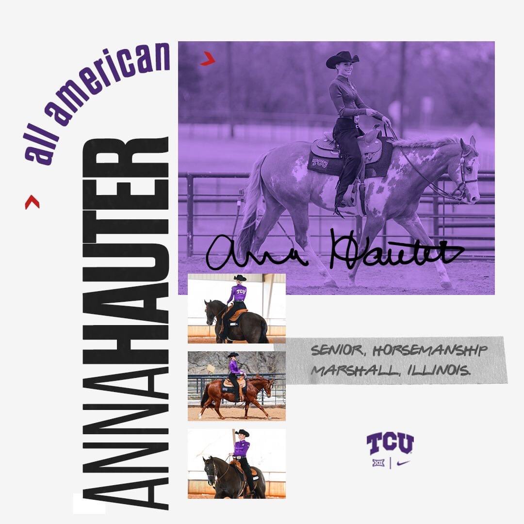 jackster942's tweet photo. Fantastic way to end her season with the TCU Equestrian Team 🐸💜 https://t.co/aNpHqUCh3p