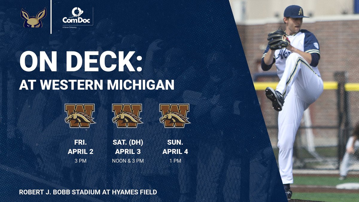 ZipsBB's tweet photo. Akron @ZipsBB Opens First MAC Road Series in Kalamazoo, Mich. Against Western Michigan on Friday-Sunday, April 2-4.
Full Release 👉 https://t.co/g7FkidtVfM

GM 1 Coverage
📊Live Stats: https://t.co/EQnGuBC0lZ
📻WMU Radio: https://t.co/eGhVvsdp7y https://t.co/Pjhsm18Emy