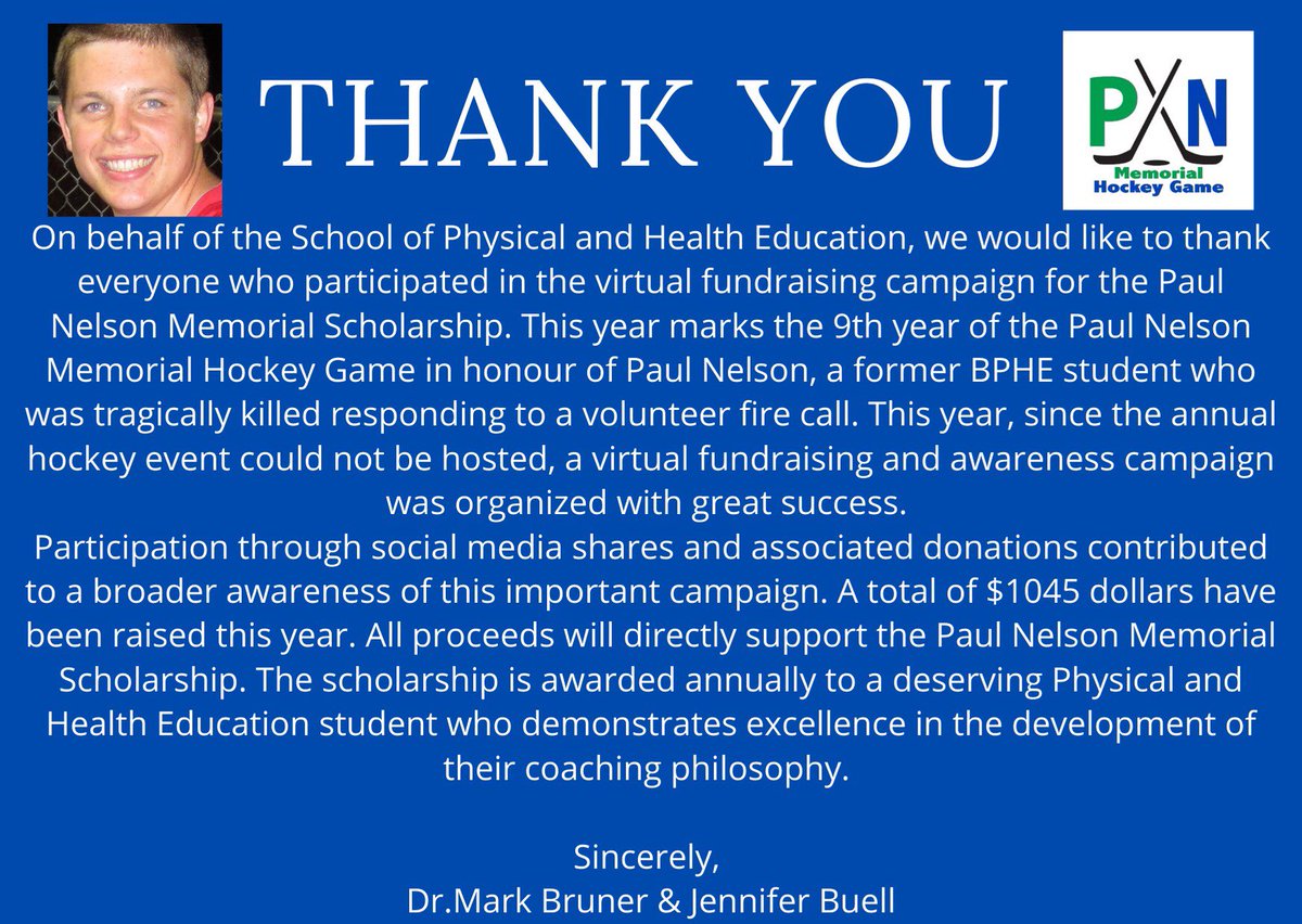 Mark_Bruner's tweet photo. A heartfelt thank you to all who participated in this year’s Paul Nelson Memorial event and helped raise $1045 for the PN Memorial Scholarship fund. Special thanks to Jennifer Buell, &amp; the talented students for helping coordinate and @nulakers and @SkatersNorth for the prizes. https://t.co/7gdqsPlB70