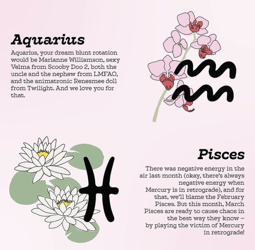 JerkMagazine's tweet photo. Sneak a peak at our upcoming issue by checking out our April horoscopes, written by resident “astrologer” @merimaeee Full post on our Instagram! https://t.co/o68uyO8wf5