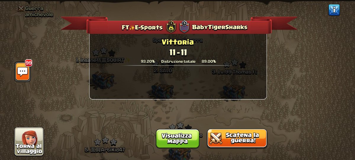 Not our best performance, but enough to take us home the week 3 of <a href="/war_universal/">Universal War league</a> against a strong team @BabySharksClan 
Nice war guys ✨💪

⭐⭐⭐
• <a href="/sickside911/">Sickside4</a> 
• Insane squirt