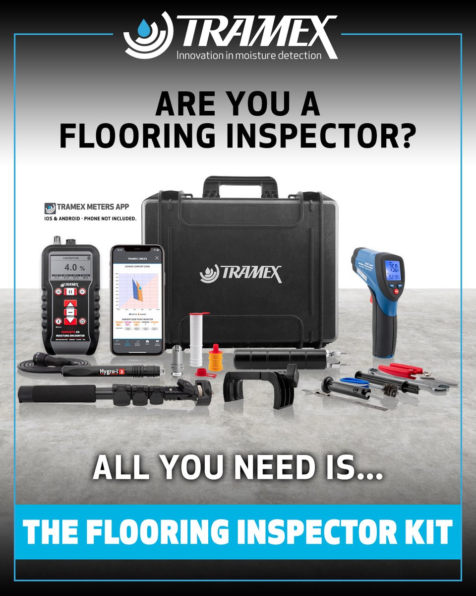 tramexmeters's tweet photo. Are you a Flooring Inspector needing to test Dew-Point?
https://t.co/t2Nuhy7x4S
.
Shop Tramex Flooring Kit: https://t.co/XllwIjgIZf
#flooring #flooringinstallation #coatings #coatinginstallation #moisturemeter #concretemoisturetesting #concretemoisturemeters #ASTM2170 https://t.co/wrdiYX76vs