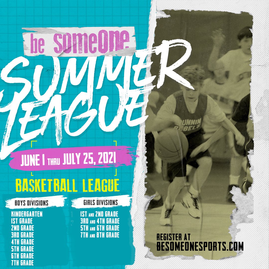 Back By Popular Demand: The Be Someone Summer Basketball league June 1 - July 25.2021. 
Location: Friendswood Jr High gyms &amp; the old Jr High gym. 
Players: Use Current Grade
Tournament July 24-25.2021
Allstar Game July 31
 Register Below: 

basketball.exposureevents.com/166886/be-some…